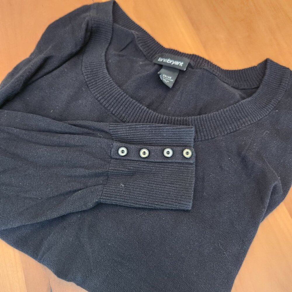 Lane Bryant Lightweight Black Long Sleeved Sweater Size 26/28